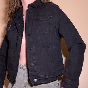 Black fleece lined jean jacket